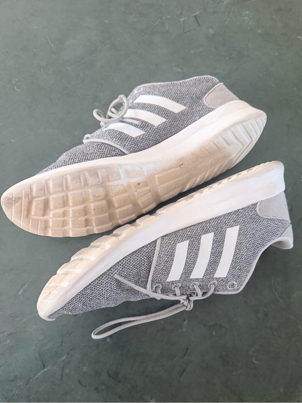 adidas Light Gray Knit Lace-Up Sneakers size 9 - Picture 5 of 9